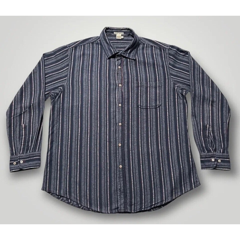 Carbon 2 Cobalt Long Sleeve Button up Flannel Multicolor Shirt Men's Size Large